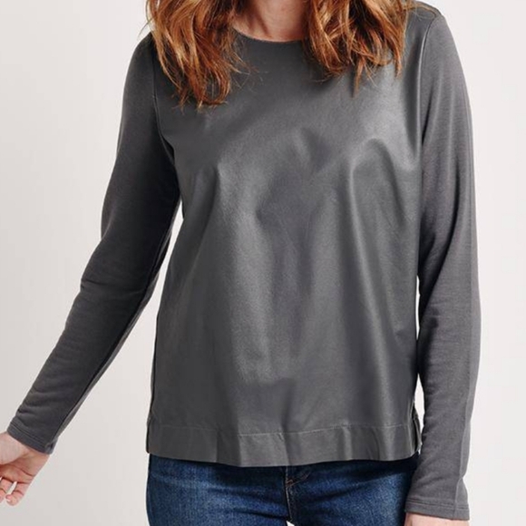 Majestic Fiilatures T Shirt French Touch Leather Front Size Small Gray With Flaw - Picture 10 of 10